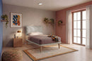 Letto Singolo con Rete Rivestita Similpelle Tortora Tessis Testata Soft Varie Misure
