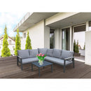 Salotto Angolare Surabaya con Cuscini in Alluminio Antracite