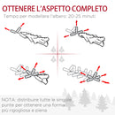 Albero di Natale Artificiale H180 cm 1443 Rami con Decori e Base in Metallo Verde