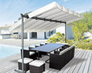 Pergola a Baldacchino 2,5x3,5x2,2 m Telo in Poliestere Struttura in Alluminio Grigio Antracite Grigio Antracite