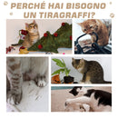 Albero Tiragraffi per Gatti 66x38x88 cm in Legno e Corda Sisal Marrone Chiaro