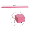 Trave da Ginnastica Allenamento Equilibrio Pieghevole in Legno Rosa 210x10x6.5 cm 