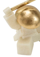 Decorazione Samurai Oda Quarzy 19x8x18 cm in Resina e Metallo Bianco e Oro      