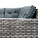 Set Salotto da Giardino 240x186x70 cm ad Angolo con Tavolo e Box Contenitore in Rattan Grigio