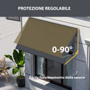 Tenda da Sole a Bracci con Apertura Manuale 150x120 cm Inclinazione e Protezione UV30+ Grigio
