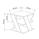 Tavolino da salotto 45x45x55 cm Cyclo mostarda