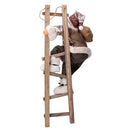 Babbo natale in tessuto bianco su scala cm xh45