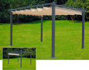 Gazebo a Pergola da Giardino in Alluminio 3x4 mt Telo Retrattile Bauer Panna