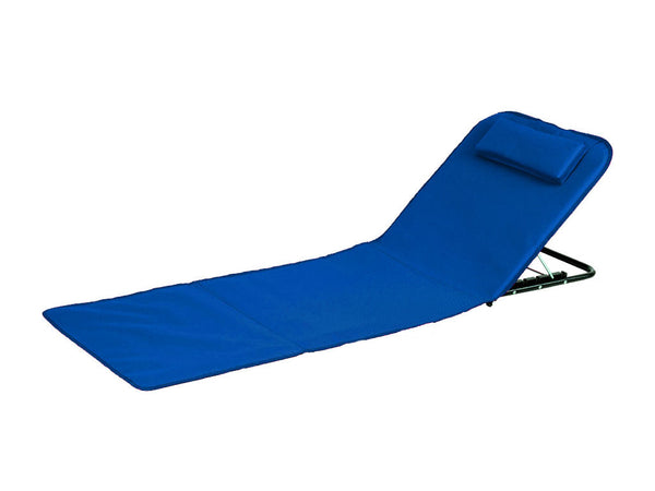 acquista Stuoia Lettino da Spiaggia Rodi 49x170x26 cm Schienale Regolabile in Tessuto Oxford Azzurro