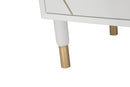 Comodino Luxy 45x40x51 cm in Legno e MDF e in Ferro Bianco e Oro