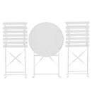 Set Tavolino e 2 Sedie Pieghevoli da Giardino in Acciaio Dalia bianco