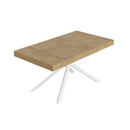 Tavolo Allungabile 160-244x80x74 cm Niket Quercia Natura Gambe Bianche