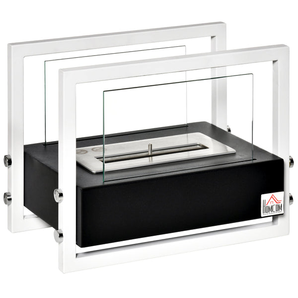 online Tisch Bioethanol Kamin 39,5x25x30 cm Schwarz und Weiß