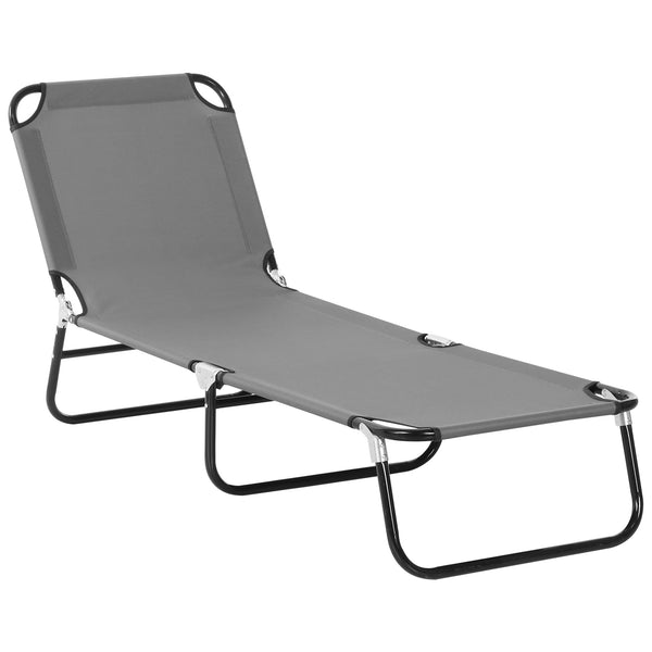 Sdraio da Giardino Pieghevole 188x56x28 cm con Schienale Regolabile Acciaio e Tessuto Oxford Grigio sconto