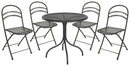 Set Tavolo Tondo e 4 Sedie da Giardino in Acciaio RD Italia Flipper Antracite