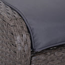 Set Salotto da Giardino in Rattan Sintetico 2 Divani 2 Pouf e Tavolino Grigio 