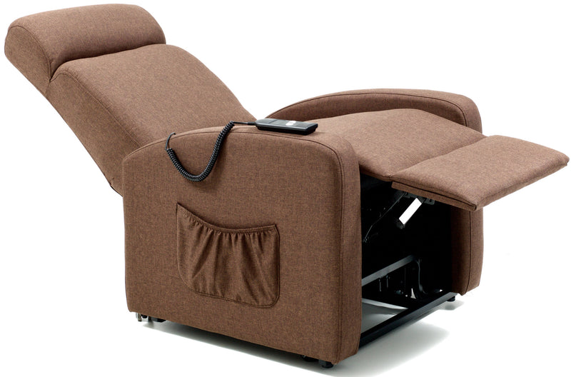 Poltrona Alzapersona Elettrica 1 Motore Reclinabile a Motore in Tessuto Marta Marrone