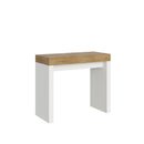 Consolle Allungabile 90-300x40x77 cm in Nobilitato Marrone e Bianco
