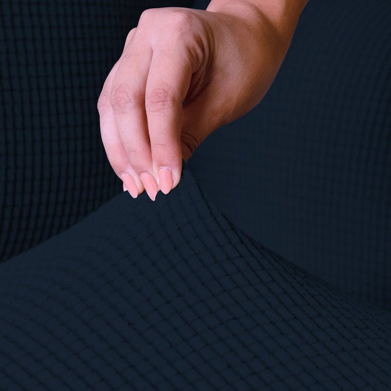 Copridivano Elasticizzato in Poliestere Leslie Blu Scuro Varie Misure