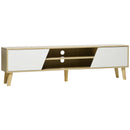 Mobile TV fino a 65” 150x30x42 cm in Legno truciolare Bianco e Legno