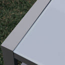 Set Salotto da Giardino Divano 2 Poltrone e Tavolino con Cuscini in Alluminio Taupe