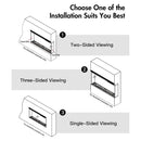 Camino Elettrico Da Parete A Incasso 3 Lati 101,6x20x44 cm Boston Nero      