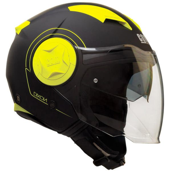 Jethelm für Scooter CGM Dixon 129S Long Visor Yellow Fluo Matt Verschiedene Größen prezzo