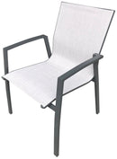 Set 4 Sedie da Giardino 59x57x88 cm in Alluminio e Textilene Grigio