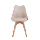 Set 4 Sedie 53,5x48,5x83 cm in Polipropilene e Similpelle Candice Khaki