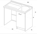 Lavatoio e Coprilavatrice 109x60x89cm Asse in Legno Montegrappa Marella Bianco Destro