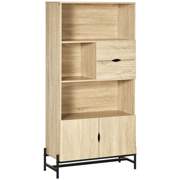 online Libreria a Parete 80x35x155 cm in MDF e Metallo Legno Naturale