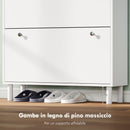 Scarpiera Slim per 24-32 Scarpe 80x23,5x157 cm con 4 Cassetti Ribaltabili e Ripiani Regolabili in Legno Bianco      