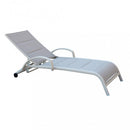 Lettino Prendisole da Giardino Malaga Impilabili 196,5x71x92,5 h cm in Alluminio Tortora