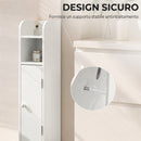 Mobile Bagno Slim Salvaspazio 18x20x80 cm con Armadietto e Ripiano in MDF Bianco      