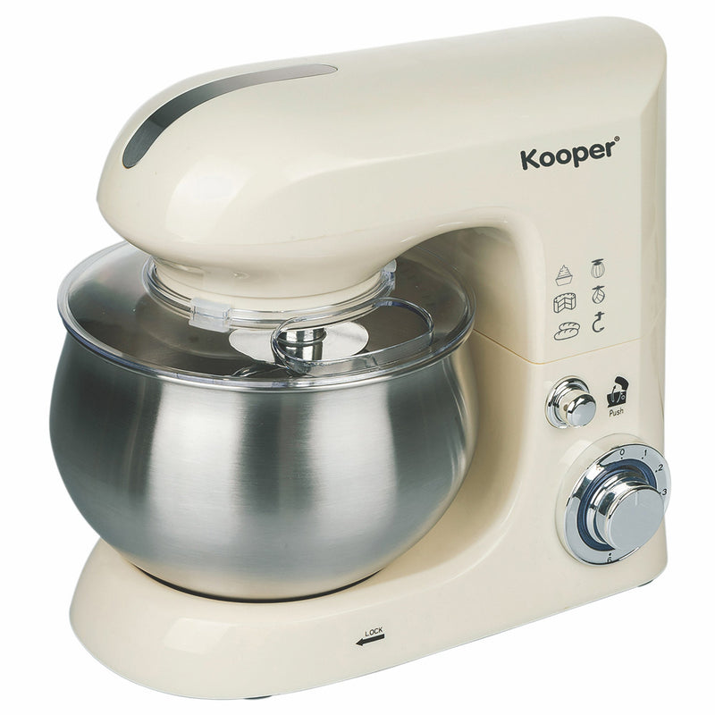 Impastatrice Planetaria 5 Litri 6 Velocità 1300W Ciotola in Acciaio Kooper Atena Avorio