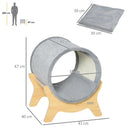 Cuccia per Gatti 41x40x47 cm a Tunnel con Tiragraffi Grigio
