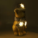 Gatto in Resina con Led cappello blu cm 19,5x18,5xh40