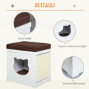 Cuccia per Gatti 41x30x36 cm in Legno con Tiragraffi Bianca