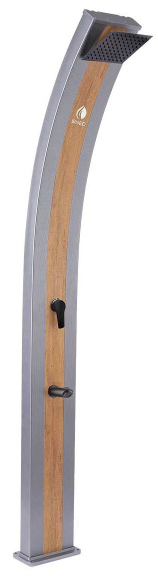 Garten-Solardusche 40 l Sined Ella Grigia Holzmischer und Fußwascher sconto