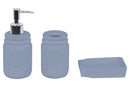 Set 3 Accessori da Bagno in Ceramica Azzurro