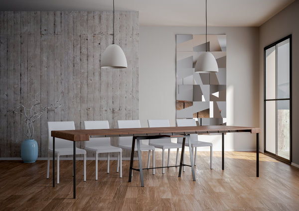 Consolle Allungabile 90-290x40x77 cm in Nobilitato Marrone sconto