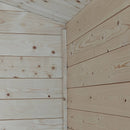 Casetta Box da Giardino per Attrezzi 198x198 cm con Porta Finestrata in Legno Naturale