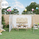 Set 2 Pareti Laterali per Gazebo 3x3 m Pieghevoli 295x200 cm in tessuto Oxford con Finestre Bianco