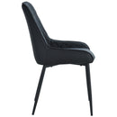 Set 2 Sedie Imbottite 49x60x89 cm in Similpelle  Nere