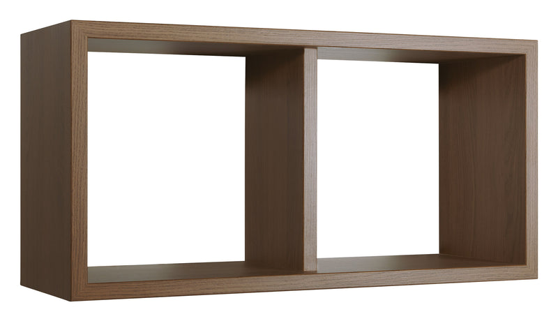 Mensola Rettangolare 2 Scomparti da Parete 70x30x23,7 cm in Fibra di Legno Morgana Maxi Rovere Tabacco