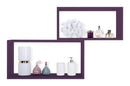 Set 2 Mensole Cubo da Parete Rettangolare in Fibra di Legno Bislugno  Viola Melanzana