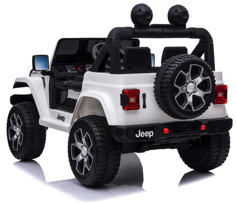 Macchina Elettrica per Bambini 12V 2 Posti con Licenza Jeep Wrangler Rubicon Bianca