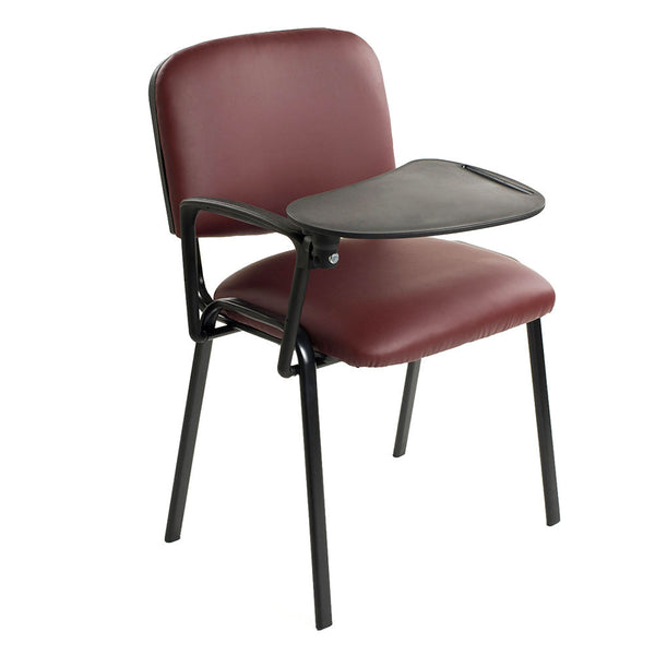 Büro-Wartestuhl aus Kunstleder mit Bozzini-Klappe in Bordeaux sconto