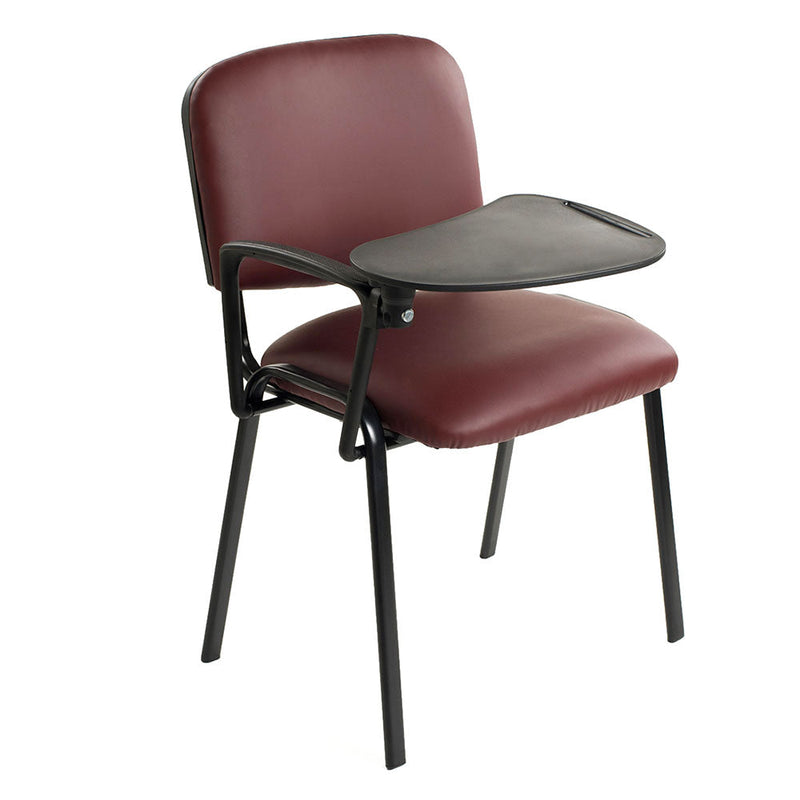 Sedia Poltrona Attesa da Ufficio in Similpelle con Ribaltina Bozzini Bordeaux