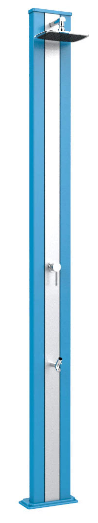 prezzo Doccia Solare da Esterno Giardino 30L Miscelatore e Lavapiedi Arkema Spring S Fascia Inox Blu